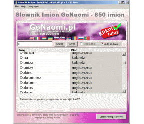 GoNaomi Słownik Polskich Imion 1.457