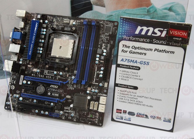 Płyta MSI A75MA-G55 z podstawką Socket FM1