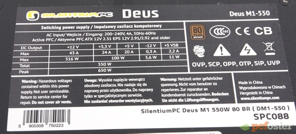 SilentiumPC Deus M1 550 W