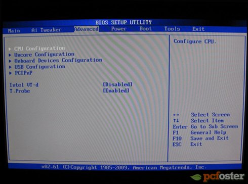 Asus P7P55 Deluxe - BIOS