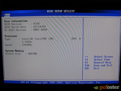 Asus P7P55 Deluxe - BIOS