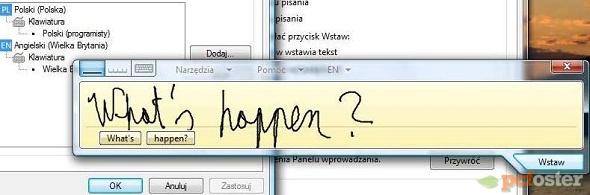 System rozpoznawania pisam Widnows Vista 
