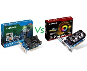 Gigabyte GeForce GT430 O/C vs Radeon HD5570 O/C