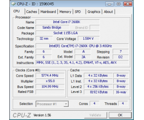 Intel Core i7 2600K - 5.77 GHz przy chłodzeniu powietrzem