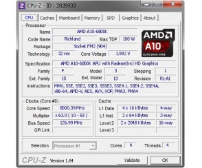 AMD A10-6800K podkręcony do 8 GHz