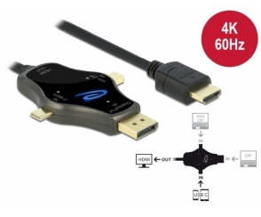 Trzy w jednym - Delock prezentuje kabel HDMI 4K z końcówkami USB-C, mini-DisplayPort i DisplayPort