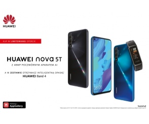 Smartfon Huawei nova 5T w limitowanych zestawach  z inteligentną opaską sportową Band 4