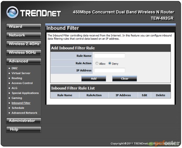 Trendnet - panel administracyjny