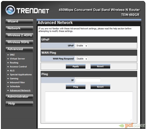 Trendnet - panel administracyjny