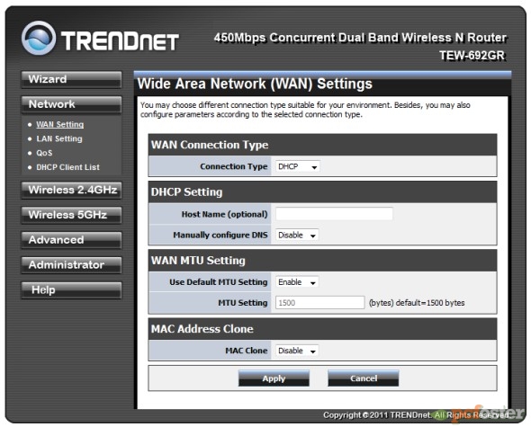 Trendnet - panel administracyjny