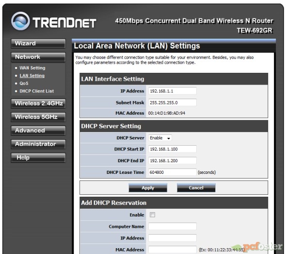 Trendnet - panel administracyjny