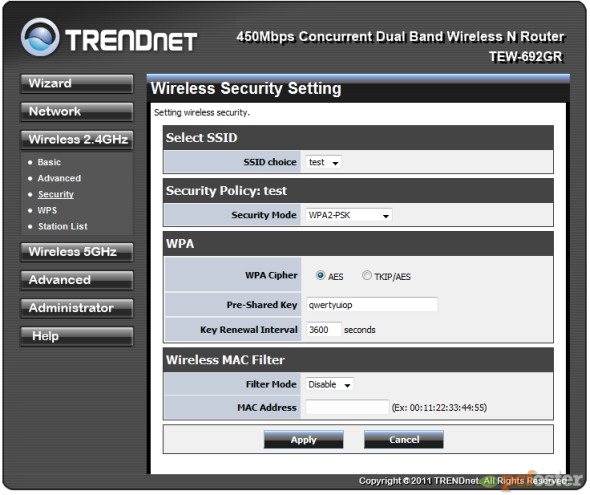 Trendnet - panel administracyjny