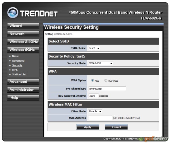 Trendnet - panel administracyjny