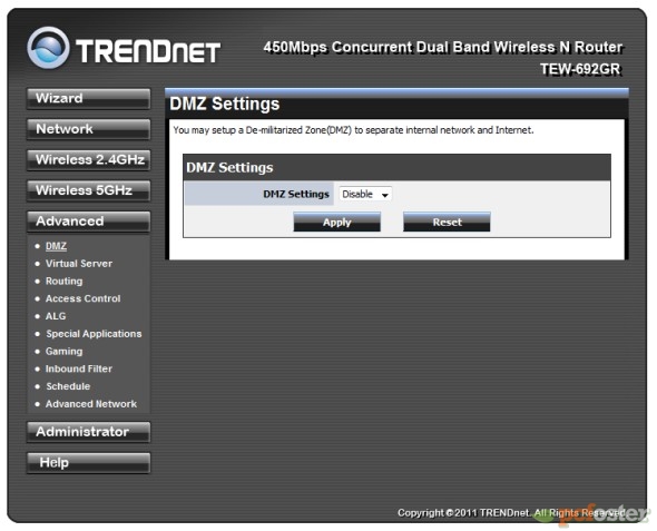 Trendnet - panel administracyjny